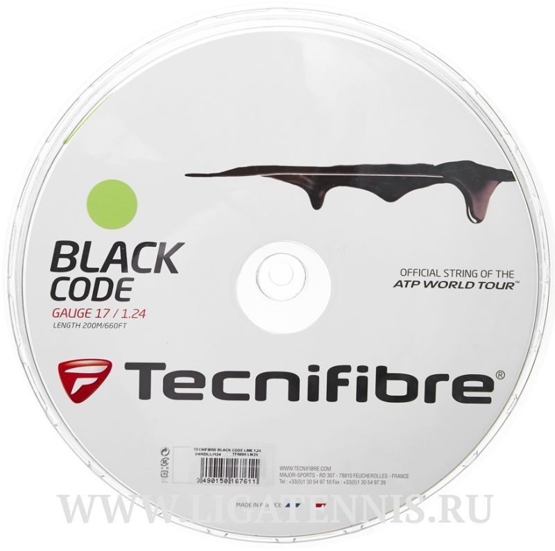 картинка Теннисная струна Tecnifibre Black Code Lime Бобина 200 метров от магазина Высшая Лига